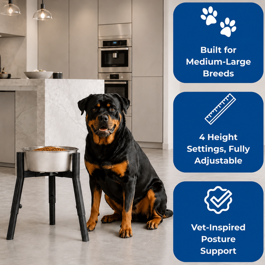 Rosvelta Neutral Neck Orthopedic Bowl Stand For Medium-Large Dogs